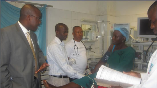 Endoscopic training session at the National Hospital Abuja, Nigeria, 2011